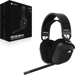 Corsair HS80 RGB Wireless Headset PC, Mac, PS5, PS4 - Black