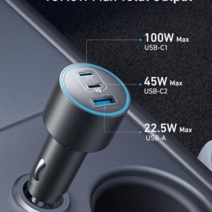 Anker Car Charger, 167.5W Max 3-Port Car Charger Adapter
