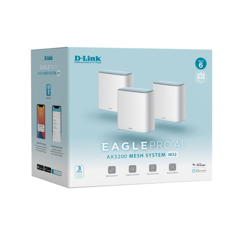 D-Link M32-EAGLE PRO AI Wi-FI 6 Mesh System (3-Pack)